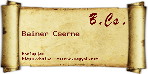 Bainer Cserne névjegykártya